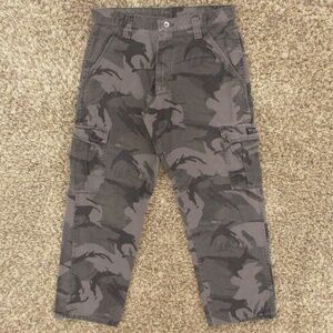 Wrangler Pants Men's 31x30 Woodland‎ Camo Cargo 100% Cotton Khaki